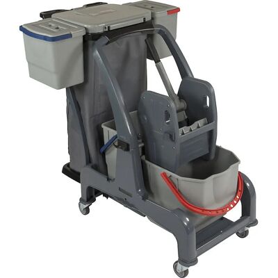Kaiserkraft CombiX XL Reinigungswagen mit Eimern & Mopprässer Kaiserkraft CombiX XL Reinigungswagen mit Eimern & Mopprässer
