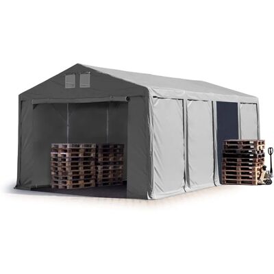 Tenda di stoccaggio TOOLPORT 5x8m - Impermeabile, Grigia, Espandibile Tenda di stoccaggio TOOLPORT 5x8m - Impermeabile, Grigia, Espandibile