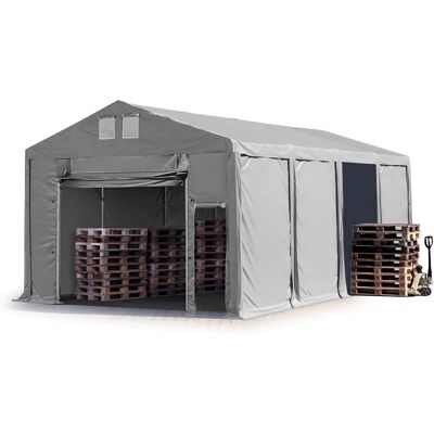 Tenda di Magazzino 5x8m Grigia - Impermeabile e Espandibile Tenda di Magazzino 5x8m Grigia - Impermeabile e Espandibile