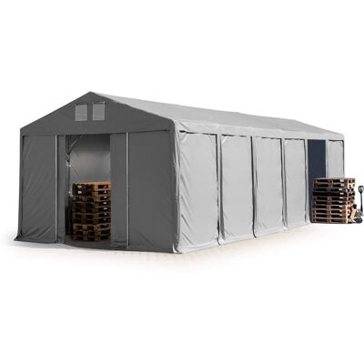Tenda deposito TOOLPORT 6x12 m - PVC 850 grigia Tenda deposito TOOLPORT 6x12 m - PVC 850 grigia