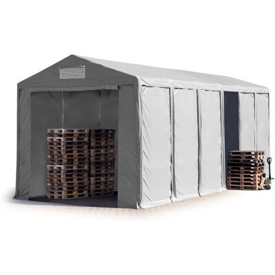 TOOLPORT 6x12m Grey Storage Tent - Waterproof PVC 850, Expandable TOOLPORT 6x12m Grey Storage Tent - Waterproof PVC 850, Expandable
