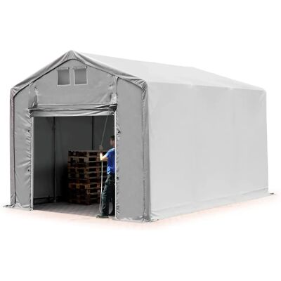 Tenda industriale Toolport 3x6m con porta sollevabile - Grigia Tenda industriale Toolport 3x6m con porta sollevabile - Grigia