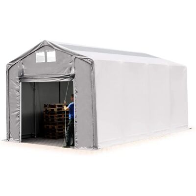 Toolport 4x8m - 3,0m Seiten PVC Industrieplane - Wasserdicht, 850g/m² - Grau Toolport 4x8m - 3,0m Seiten PVC Industrieplane - Wasserdicht, 850g/m² - Grau