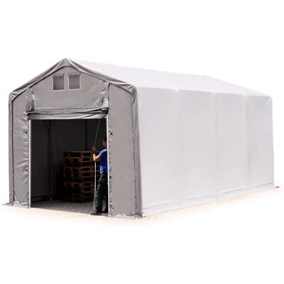 TOOLPORT 4x8m - Tente industrielle avec côtés de 3.0m - Résistante au feu - Gris - Publicité TOOLPORT 4x8m - Tente industrielle avec côtés de 3.0m - Résistante au feu - Gris - Publicité