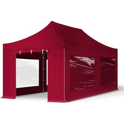 Toolport 3x6m PES 750 Pop Up Gazebo PREMIUM Stal 40 mm, z bocznymi ścianami z panoramą, czerwony - (600081) Toolport 3x6m PES 750 Pop Up Gazebo PREMIUM Stal 40 mm, z bocznymi ścianami z panoramą, czerwony - (600081)