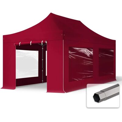 Toolport 3x6m PES 750 Pop Up Gazebo PREMIUM Acél 40 mm, oldalpanelok panoráma ablakokkal, piros - (600081) Toolport 3x6m PES 750 Pop Up Gazebo PREMIUM Acél 40 mm, oldalpanelok panoráma ablakokkal, piros - (600081)