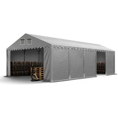 TOOLPORT 5x10m Storage Tent - Grey Waterproof Shelter TOOLPORT 5x10m Storage Tent - Grey Waterproof Shelter