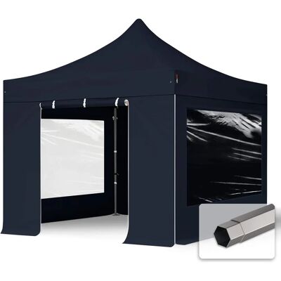 Pop Up Gazebo 3x3m High Performance Polyester 750 black waterproof TOOLPORT Pop Up Gazebo 3x3m High Performance Polyester 750 black waterproof TOOLPORT