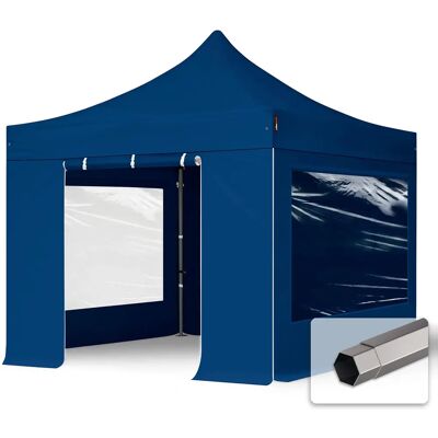Toolport 3x3m PES 750 Pop Up Gazebo PREMIUM Steel 40 mm - Blue Toolport 3x3m PES 750 Pop Up Gazebo PREMIUM Steel 40 mm - Blue
