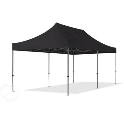 TOOLPORT 3x6m PES 750 Pop Up Gazebo PREMIUM Steel 40 mm - Waterproof, Black TOOLPORT 3x6m PES 750 Pop Up Gazebo PREMIUM Steel 40 mm - Waterproof, Black