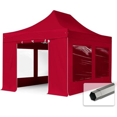 Toolport 3x4,5m Pop Up Gazebo PREMIUM Stål 40 mm - Vanntett, Rød Toolport 3x4,5m Pop Up Gazebo PREMIUM Stål 40 mm - Vanntett, Rød