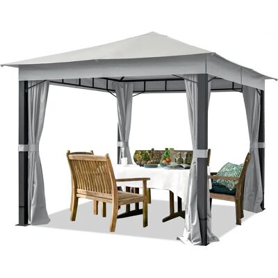 Toolport Tuin Paviljoen Sunset Premium 3x3m Steen Waterdicht Toolport Tuin Paviljoen Sunset Premium 3x3m Steen Waterdicht