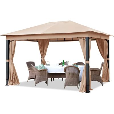 Gazebo da Giardino Toolport Sunset Premium - Impermeabile Cappuccino 3x4m - Gazebo da Giardino Gazebo da Giardino Toolport Sunset Premium - Impermeabile Cappuccino 3x4m - Gazebo da Giardino