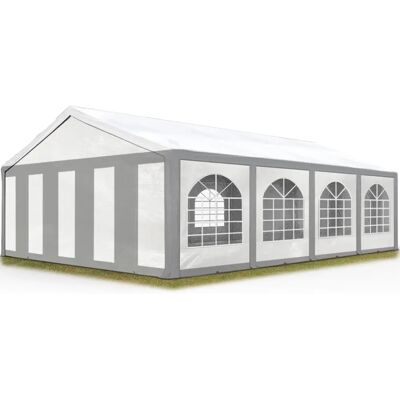 TOOLPORT 5x8m Slavnostní stan - Šedobílý Voděodolný TOOLPORT 5x8m Slavnostní stan - Šedobílý Voděodolný