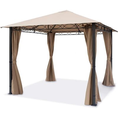 Pabellón de jardín TOOLPORT Rendezvous Premium 3x3m - Impermeable, Capuchino, Estructura de Acero Pabellón de jardín TOOLPORT Rendezvous Premium 3x3m - Impermeable, Capuchino, Estructura de Acero