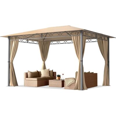 Toolport Garden Gazebo 3x4m Waterproof Cappuccino - Garden Gazebo Toolport Garden Gazebo 3x4m Waterproof Cappuccino - Garden Gazebo