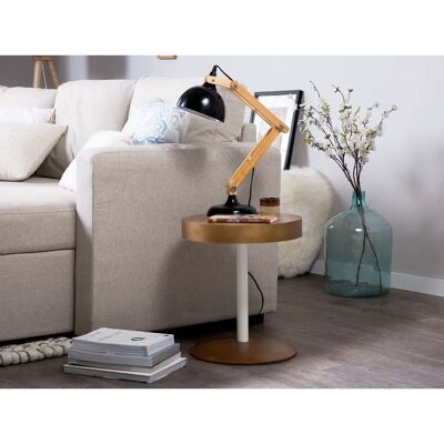 Beliani - Table basse ronde en bois foncé - Style scandinave - 40cm - Publicité Beliani - Table basse ronde en bois foncé - Style scandinave - 40cm - Publicité