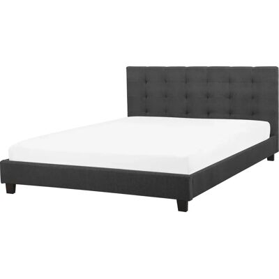 Beliani King Size Sänky Tummanharmaa Runkonaulalla - Sänky Beliani King Size Sänky Tummanharmaa Runkonaulalla - Sänky