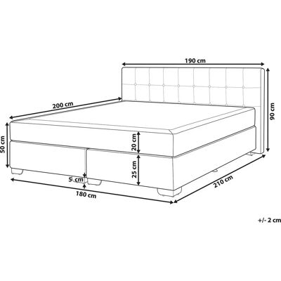 Beliani Harmaa king size divan säng s tuftat pääty Beliani Harmaa king size divan säng s tuftat pääty
