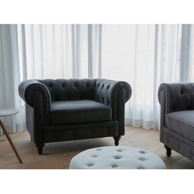 Sillón Chesterfield de Beliani - Gris - Tapizado - Sala de estar Sillón Chesterfield de Beliani - Gris - Tapizado - Sala de estar