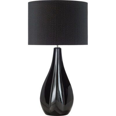 Lámpara de Mesa Negra de Porcelana SANTEE de Beliani - Lámpara Lámpara de Mesa Negra de Porcelana SANTEE de Beliani - Lámpara
