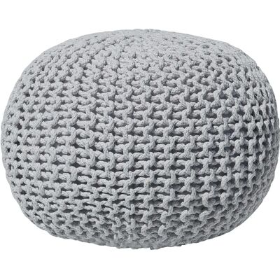 Pouf Redondo Claro de Algodón Gris Claro Beliani - Puf Pouf Redondo Claro de Algodón Gris Claro Beliani - Puf