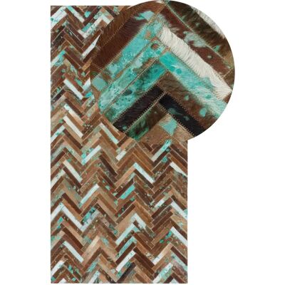 Beliani Mehrfarbiger Lederteppich - Cowhide - Teppich Beliani Mehrfarbiger Lederteppich - Cowhide - Teppich