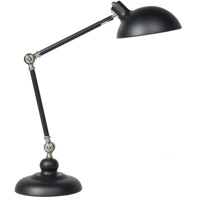 Lampe de Bureau Beliani Noir Métal Bras Réglable - Lampe de Bureau Lampe de Bureau Beliani Noir Métal Bras Réglable - Lampe de Bureau