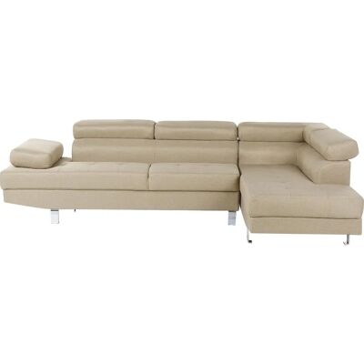Sofá Esquina BELIANI NORREA Beige Claro - Reposabrazos y cabeceras ajustables Sofá Esquina BELIANI NORREA Beige Claro - Reposabrazos y cabeceras ajustables