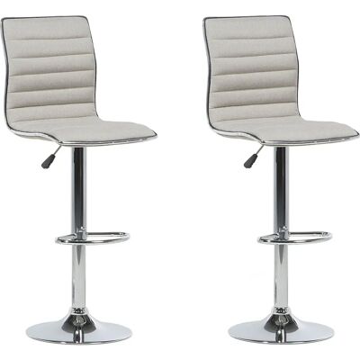 Beliani Ensemble de 2 Chaises de Bar Pivotantes Beige Clair - Chaises de Bar - Publicité Beliani Ensemble de 2 Chaises de Bar Pivotantes Beige Clair - Chaises de Bar - Publicité