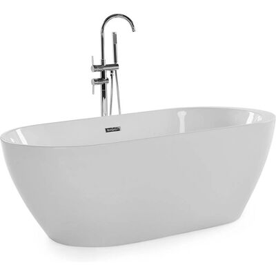 Beliani Baignoire Autoportante en Acrylique Blanc - Salle de Bain - Publicité Beliani Baignoire Autoportante en Acrylique Blanc - Salle de Bain - Publicité