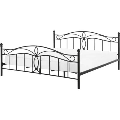 Beliani Metall EU King Size Bett Schwarz - Metallbett Beliani Metall EU King Size Bett Schwarz - Metallbett