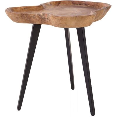 Table d'appoint en bois clair teck - Style rustique - Publicité Table d'appoint en bois clair teck - Style rustique - Publicité