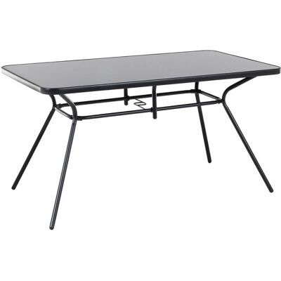 Tavolo da giardino Beliani LIVO 140x80cm Acciaio Nero - Tavolo da giardino Tavolo da giardino Beliani LIVO 140x80cm Acciaio Nero - Tavolo da giardino