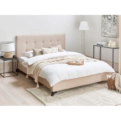 Beliani Sänky AMBASSADOR - Beige - Lattiarunko - 160x200cm - Sänky Beliani Sänky AMBASSADOR - Beige - Lattiarunko - 160x200cm - Sänky