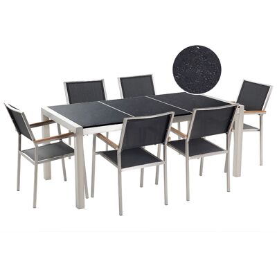 Set da pranzo da giardino Beliani GROSSETO 6 posti - Tavolo e sedie Set da pranzo da giardino Beliani GROSSETO 6 posti - Tavolo e sedie