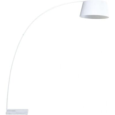 Beliani Lampada da terra in metallo bianco 234 cm Struttura curva - Lampada da terra Beliani Lampada da terra in metallo bianco 234 cm Struttura curva - Lampada da terra