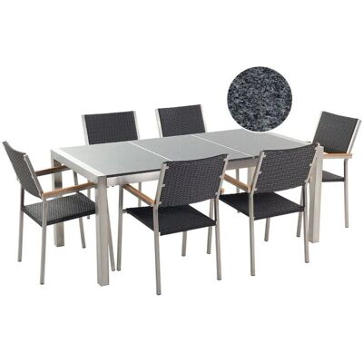 Set da Pranzo Beliani GROSSETO Nero - 6 Posti, Mobili da Giardino Moderni Set da Pranzo Beliani GROSSETO Nero - 6 Posti, Mobili da Giardino Moderni