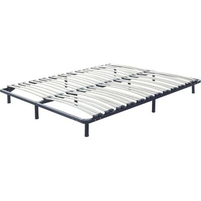 Baseletto Super King Beliani - Lamine in Acciaio e Legno Baseletto Super King Beliani - Lamine in Acciaio e Legno