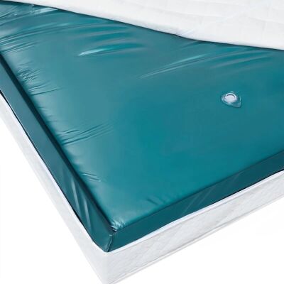 Matelas d'eau double Beliani - Vinyle, Bleu, 140x200cm - Publicité Matelas d'eau double Beliani - Vinyle, Bleu, 140x200cm - Publicité