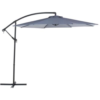 Beliani Ombrellone da Giardino Tessuto Grigio Acciaio 300 cm - Ombrellone da Giardino Beliani Ombrellone da Giardino Tessuto Grigio Acciaio 300 cm - Ombrellone da Giardino