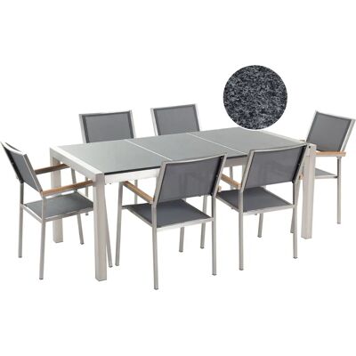 Set da Pranzo per Giardino Beliani GROSSETO - 6 Posti - Grigio Set da Pranzo per Giardino Beliani GROSSETO - 6 Posti - Grigio