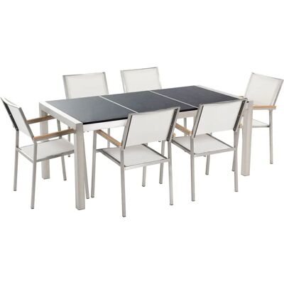 Set da pranzo GROSSETO Bianco per 6 persone - Arredo da giardino Set da pranzo GROSSETO Bianco per 6 persone - Arredo da giardino