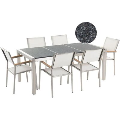 Set da pranzo GROSSETO Bianco per 6 persone - Arredo da giardino Set da pranzo GROSSETO Bianco per 6 persone - Arredo da giardino