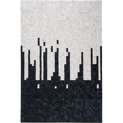 Beliani Flächenteppich Schwarz und Weiß Kuhfell - 160x230cm - Flächenteppich Beliani Flächenteppich Schwarz und Weiß Kuhfell - 160x230cm - Flächenteppich