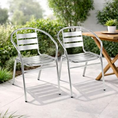 Mojawo - Bistrostuhl Aluminium - Silber - Garden chair Mojawo - Bistrostuhl Aluminium - Silber - Garden chair