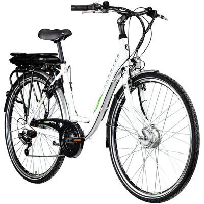ZÜNDAPP Z503 - City E-Bike 28" Weiß/Grün, 7 Gänge - E-Bike ZÜNDAPP Z503 - City E-Bike 28" Weiß/Grün, 7 Gänge - E-Bike
