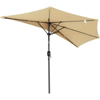 Angel Living - Semi Parasol Aluminium Polyester 270cm Beige - Parasol Angel Living - Semi Parasol Aluminium Polyester 270cm Beige - Parasol