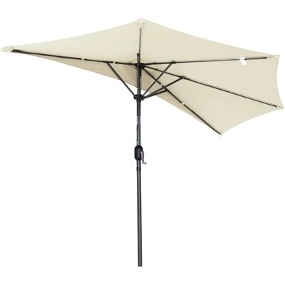 Angel Living Aluminium Half Ronde Parasol - 250cm - Tuin, Balkon Angel Living Aluminium Half Ronde Parasol - 250cm - Tuin, Balkon