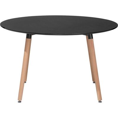 Tavolo da pranzo rotondo nero 120cm - Stile scandinavo minimalista Tavolo da pranzo rotondo nero 120cm - Stile scandinavo minimalista